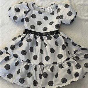 Disney White Dress with Black Polka Dots and Mickey Waistband